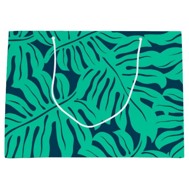 Bolsa De Regalo Grande Patrón de hojas (Anverso)