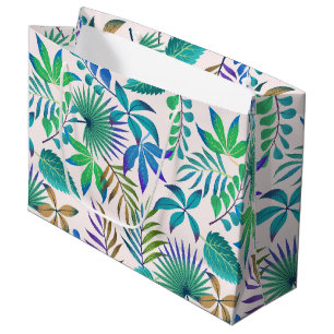 Bolsa De Regalo Grande Patrón de hojas de la jungla