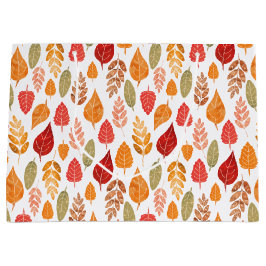 Bolsa De Regalo Grande Patrón de hojas otoñales pintadas