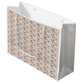 Bolsa De Regalo Grande Patrón de iconos espeluznantes lindos Halloween 
