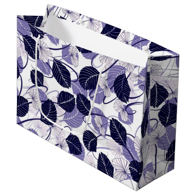 Bolsa De Regalo Grande Patrón de Ilustracion Batik Purple y Vines (Angulo Anverso)