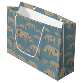 Bolsa De Regalo Grande Patrón de Ilustracion rinoceronte