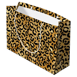 Bolsa De Regalo Grande Patrón de impresión de leopardo salvaje y exótico