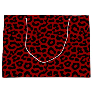 Bolsa De Regalo Grande Patrón de impresión de puntos de leopardo negro 