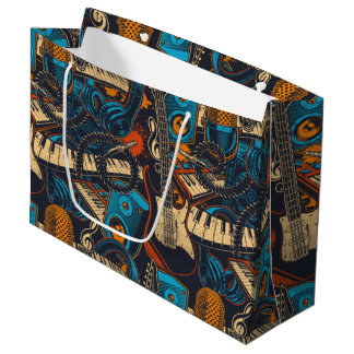 Bolsa De Regalo Grande Patrón de instrumentos musicales