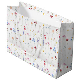 Bolsa De Regalo Grande Patrón de jardín de flores silvestres colorido min