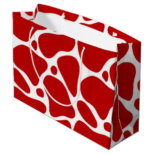 Bolsa De Regalo Grande Patrón de jirafa blanca y roja