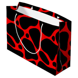 Bolsa De Regalo Grande Patrón de jirafa rojo y negro