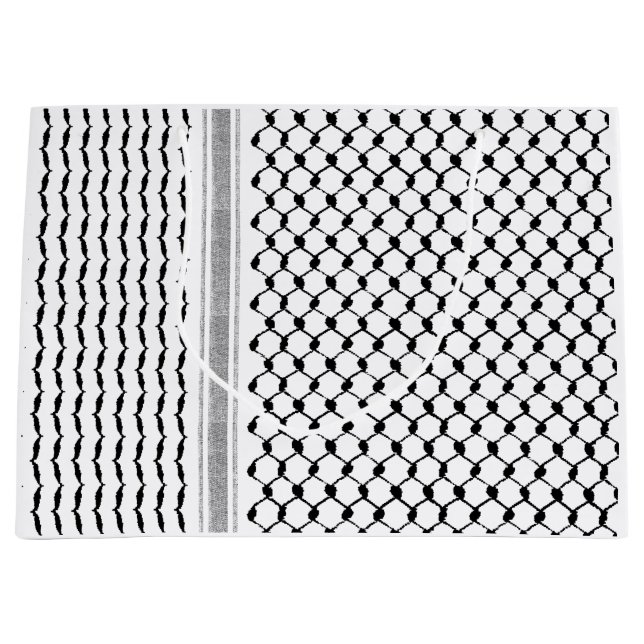 Bolsa De Regalo Grande Patrón de Kufiya árabe palestino personalizado (Anverso)