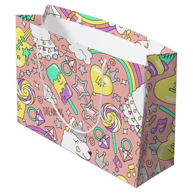 Bolsa De Regalo Grande patrón de llama (Angulo reverso)