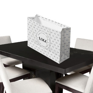 Bolsa De Regalo Grande Patrón de logotipo comercial personalizado para em