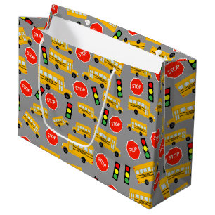 Bolsa De Regalo Grande Patrón de luces de tráfico de paro de Rótulo de co