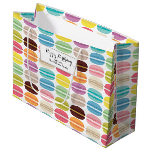Bolsa De Regalo Grande Patrón de macarones arcoiris personalizado