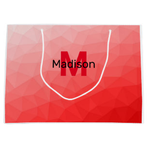 Bolsa De Regalo Grande Patrón de malla geométrica con gradiente rojo Mono