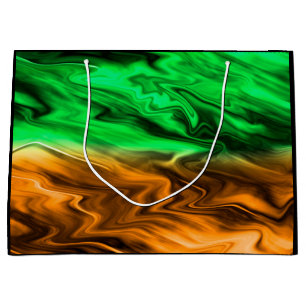 Bolsa De Regalo Grande Patrón de manchas borrosas abstractas en verde nar