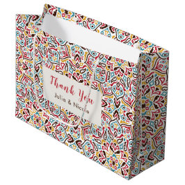Bolsa De Regalo Grande Patrón de mandala geométrico clásico para boda