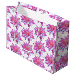 Bolsa De Regalo Grande Patrón de margarita rosada, patrón floral de bonit
