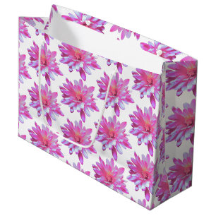 Bolsa De Regalo Grande Patrón de margarita rosada, patrón floral de bonit