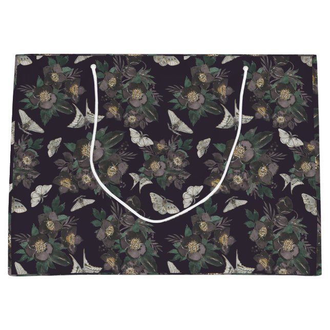 Bolsa De Regalo Grande Patrón de mariposa floral (Anverso)