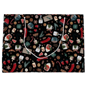 Bolsa De Regalo Grande Patrón de Navidades de hidrógeno oscuro