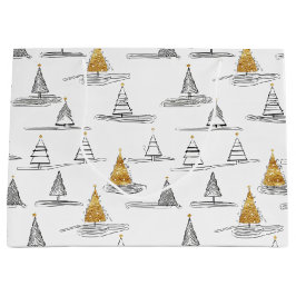 Bolsa De Regalo Grande Patrón de Navidades de oro Nº 5 ID1009