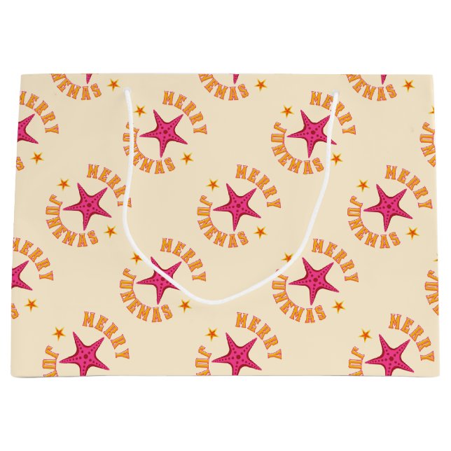 Bolsa De Regalo Grande Patrón de Navidades tropicales de Merry Junemas (Anverso)