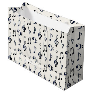 Bolsa De Regalo Grande Patrón de notas musicales