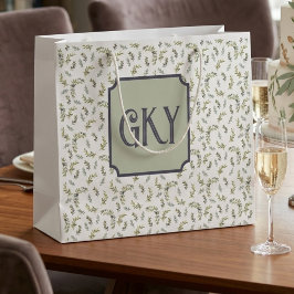 Bolsa De Regalo Grande Patrón de olivo en acuarela estilo campestre con m