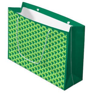 Bolsa De Regalo Grande Patrón de onda Art Deco - verde jade