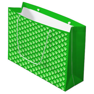 Bolsa De Regalo Grande Patrón de onda Art Deco - verde jade