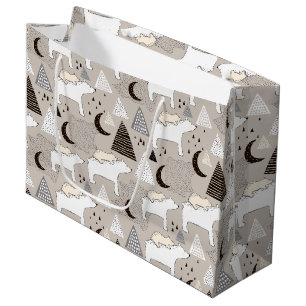 Bolsa De Regalo Grande Patrón de oso de madera de Doodle Cuaderno