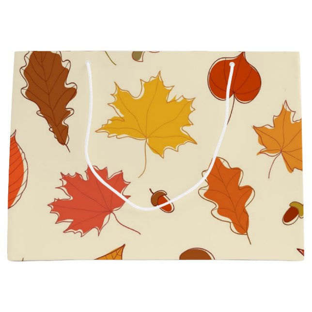 Bolsa De Regalo Grande Patrón de otoño (Anverso)