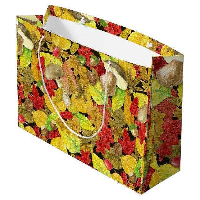 Bolsa De Regalo Grande Patrón de otoño acuático (Angulo reverso)