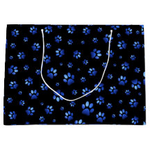 Patrón de pata de perro con brillo azul 