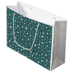 Bolsa De Regalo Grande Patrón de perla en fondo azul verde transformador