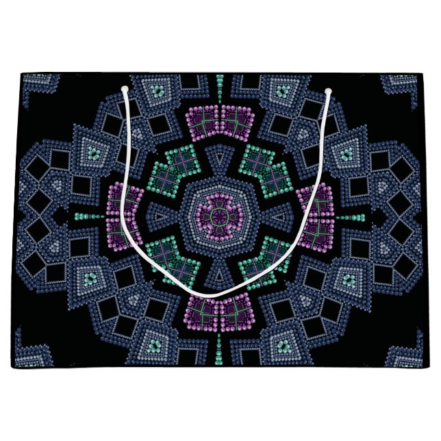 Bolsa De Regalo Grande Patrón de perlas bordadas (Anverso)