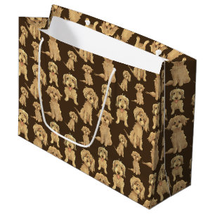 Bolsa De Regalo Grande Patrón de perro Marrón labradoodle goldendoodle