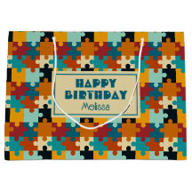 Patrón de piezas de rompecabezas estéticas vintage