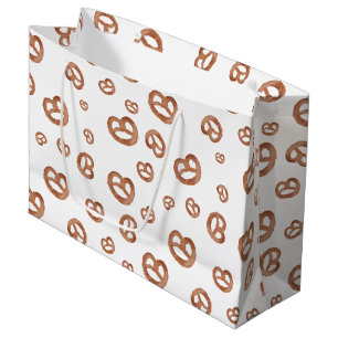 Bolsa De Regalo Grande Patrón de Pretzel de Acuarela Suave Salada