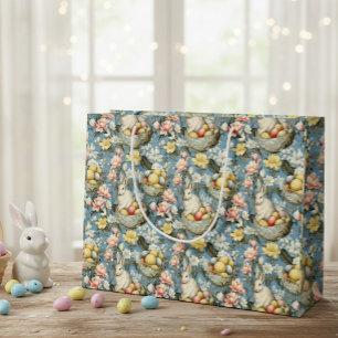 Bolsa De Regalo Grande Patrón de primavera de conejito de Semana Santa