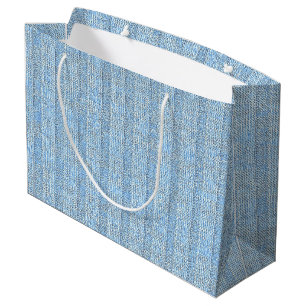 Bolsa De Regalo Grande Patrón de punto Jersey a rayas en azul bebé 
