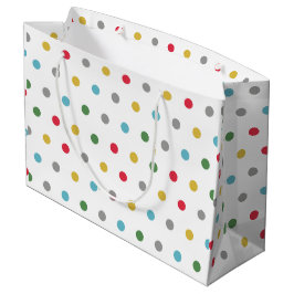 Bolsa De Regalo Grande Patrón de puntos de polka coloridos