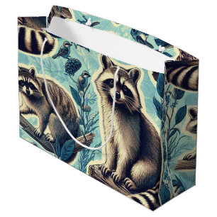 Bolsa De Regalo Grande Patrón de Racoon Cuto