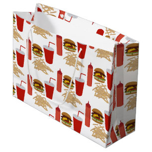 Bolsa De Regalo Grande Patrón de ráfagas de comida rápida