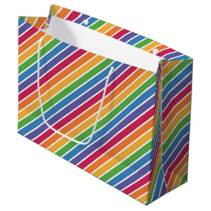 Bolsa De Regalo Grande Patrón de rayas arco iris