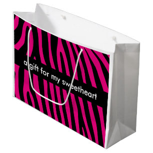 Bolsa De Regalo Grande Patrón de rayas de cebra + tu fondo e ideas