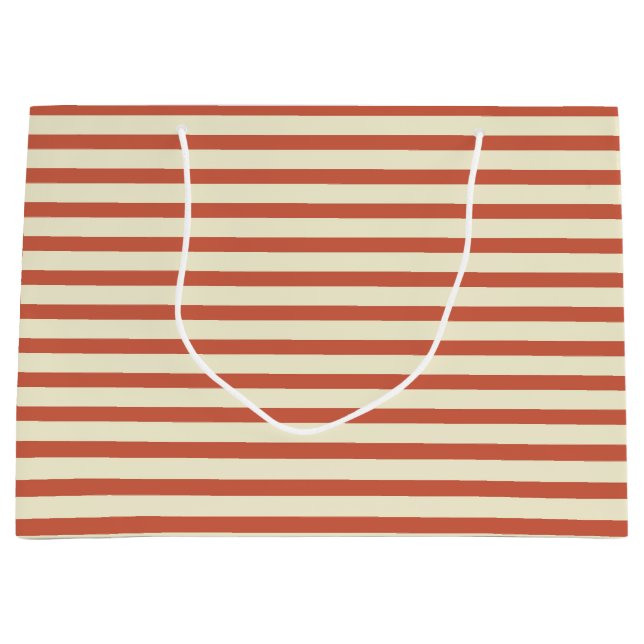 Bolsa De Regalo Grande Patrón de rayas rojas y blancas (Anverso)