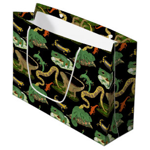 Bolsa De Regalo Grande Patrón de Reptiles, Lizards y Anfibios
