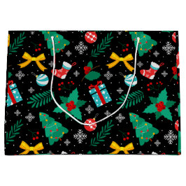 Bolsa De Regalo Grande Patrón de resumen de Navidades elegantes