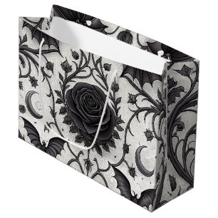 Bolsa De Regalo Grande Patrón de rosa gótica oscura (3)